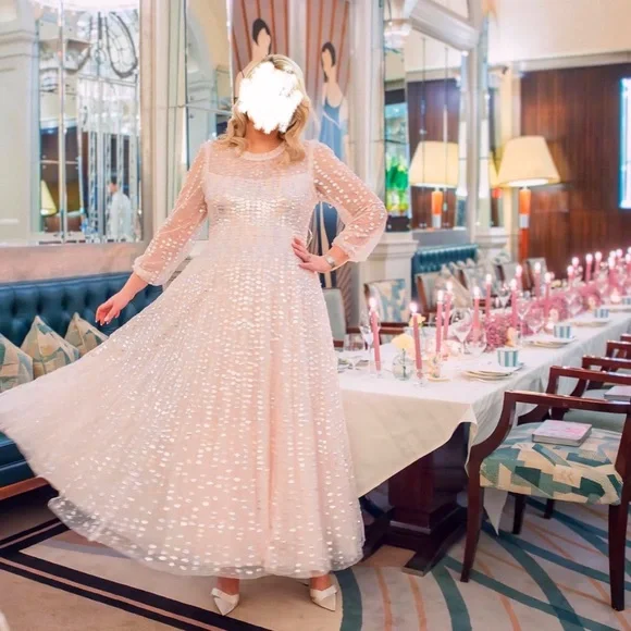 Raindrop Long Sleeve Ankle Gown Needle & Thread NWT - Picture 7 of 7